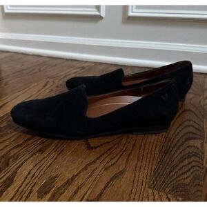 Vionic Willa Suede Loafers Womens 8.5 Black Slip On Flats Classic Shoes